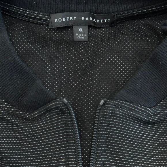 Robert Barakett XL Black Quarter Zip Textured Knit Pullover Sweater Stretch - Picture 9 of 10